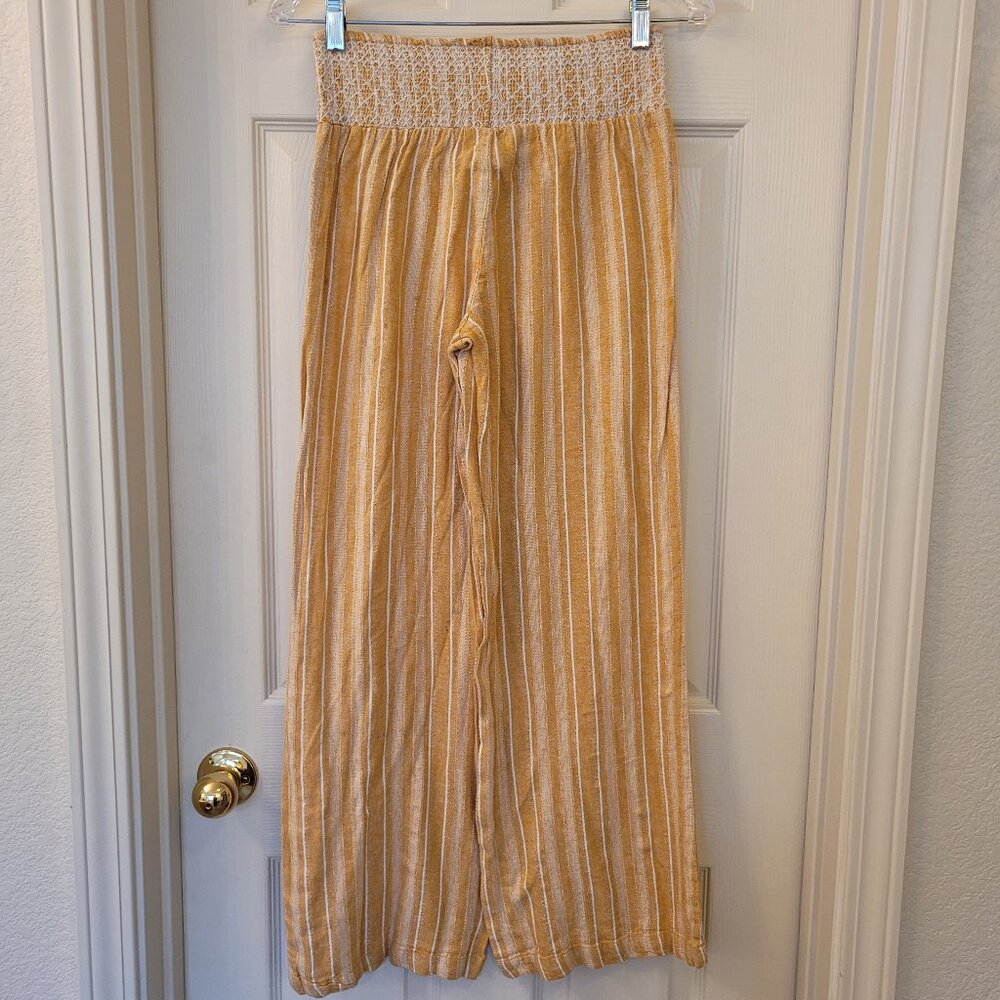 Medium Indigo Rein artist yellow wide leg linen pants
